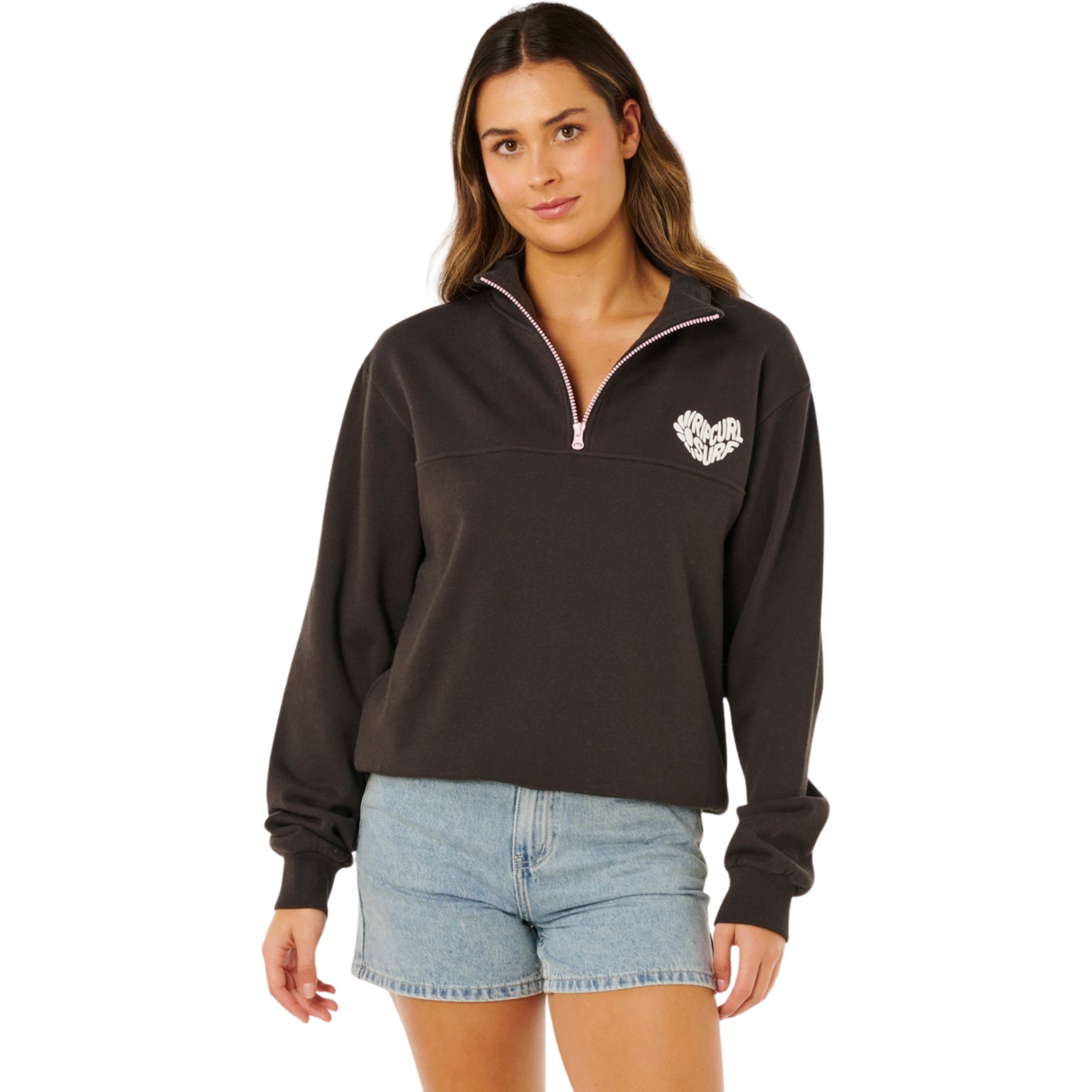 Rip Curl Frauen Rc Herz Halbzipper Fleece 0BWWFL - Washed Black